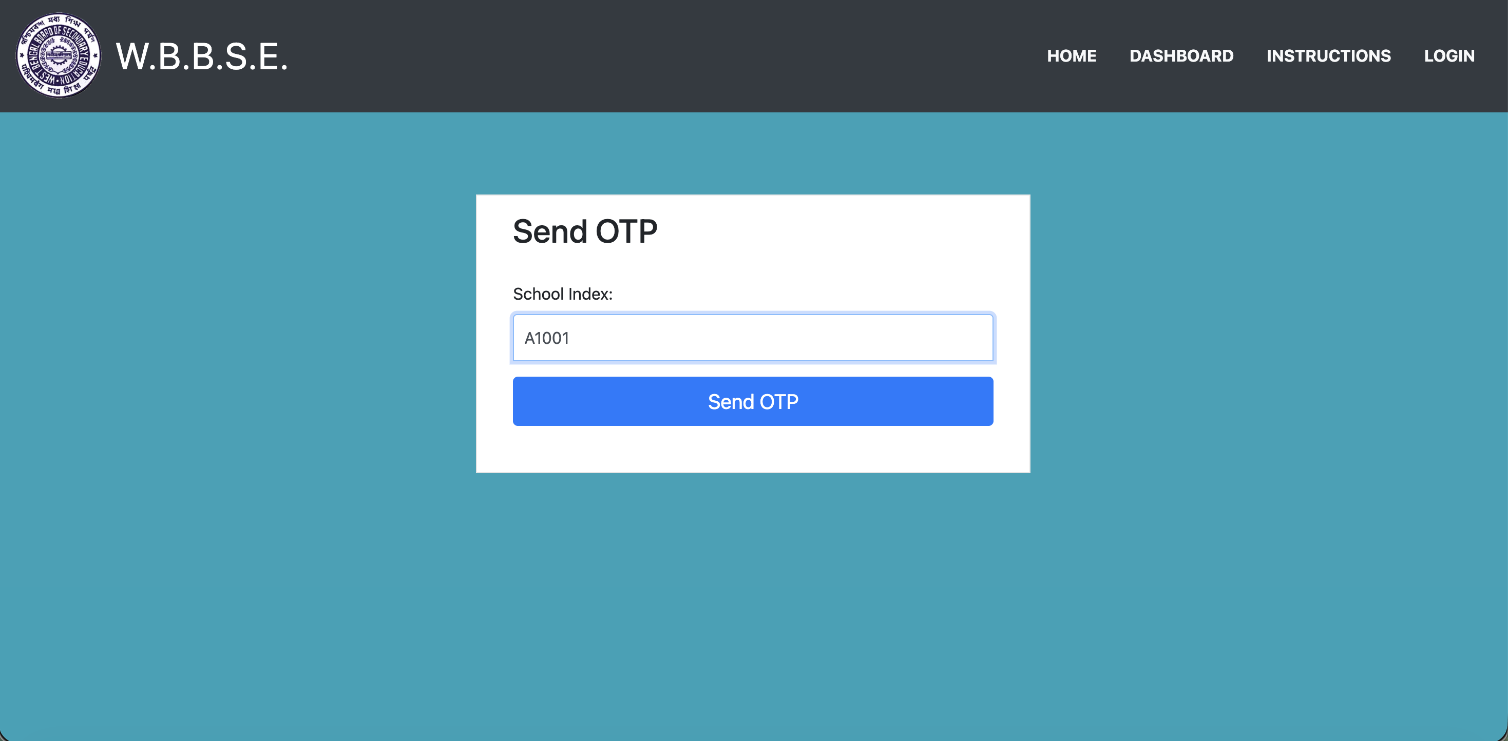 Login page