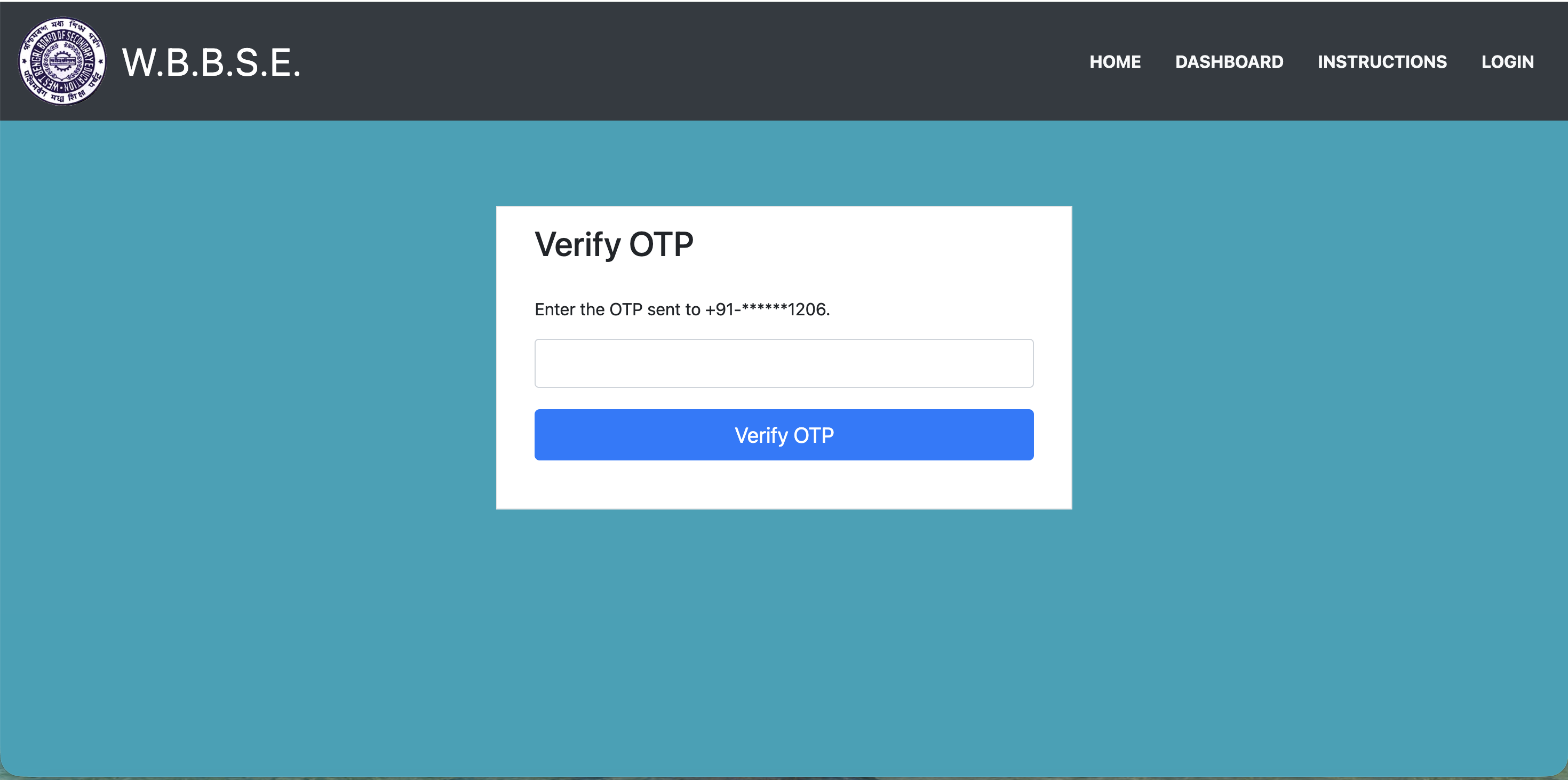 Verify OTP page